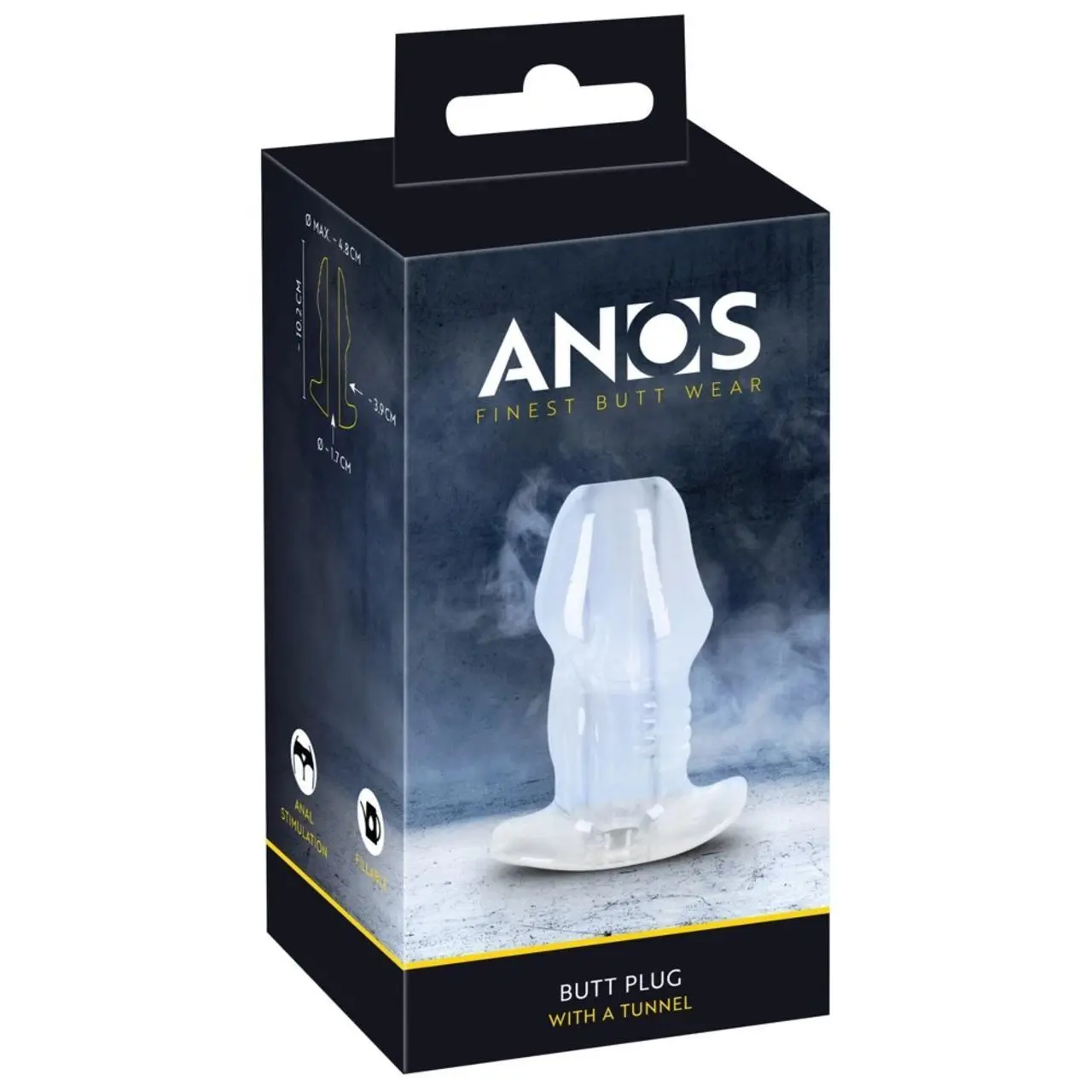 ANOS Tunnel Plug Transparent - anatomiczny korek z otworem 10,2 cm