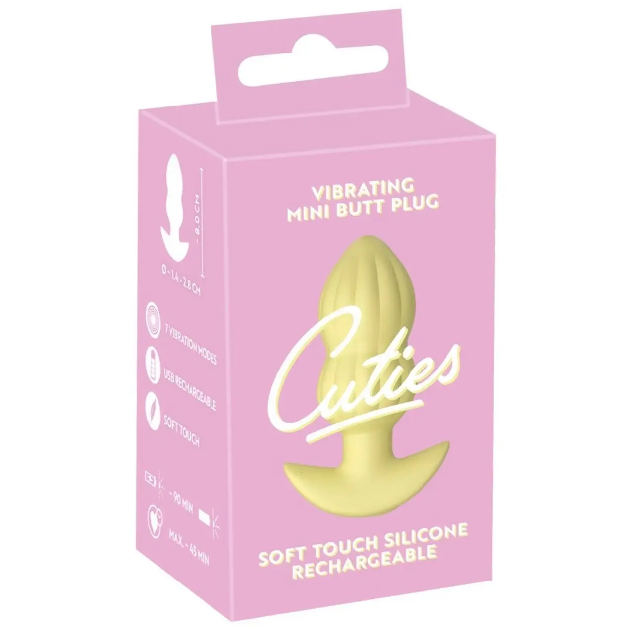 Cuties Wibrująca Zatyczka Anatomiczna Żołta 7 Trybow Silikon 8cm
