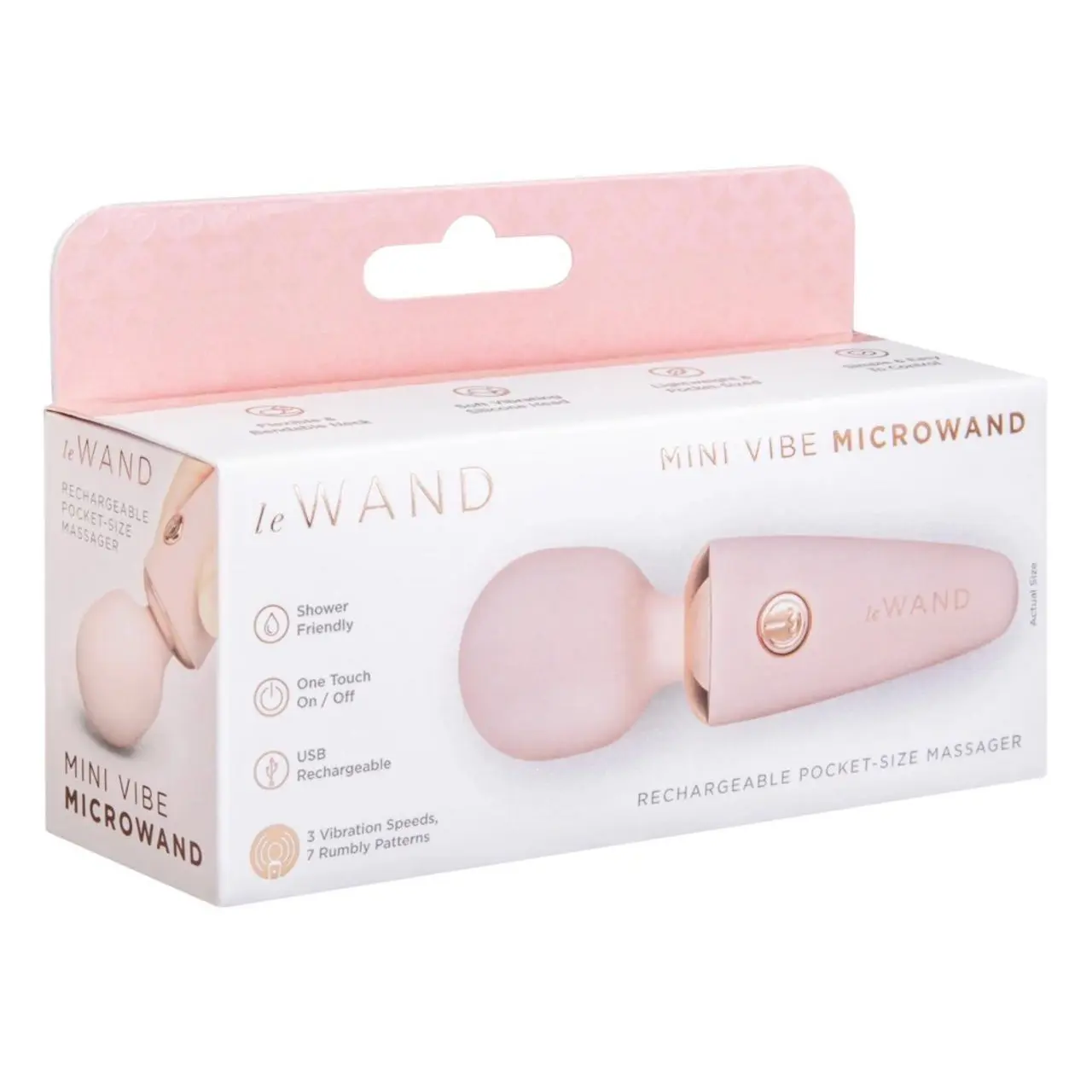 Le Wand Mini Microwand Rose Go - kompaktowy masażer podrożny, rożowy