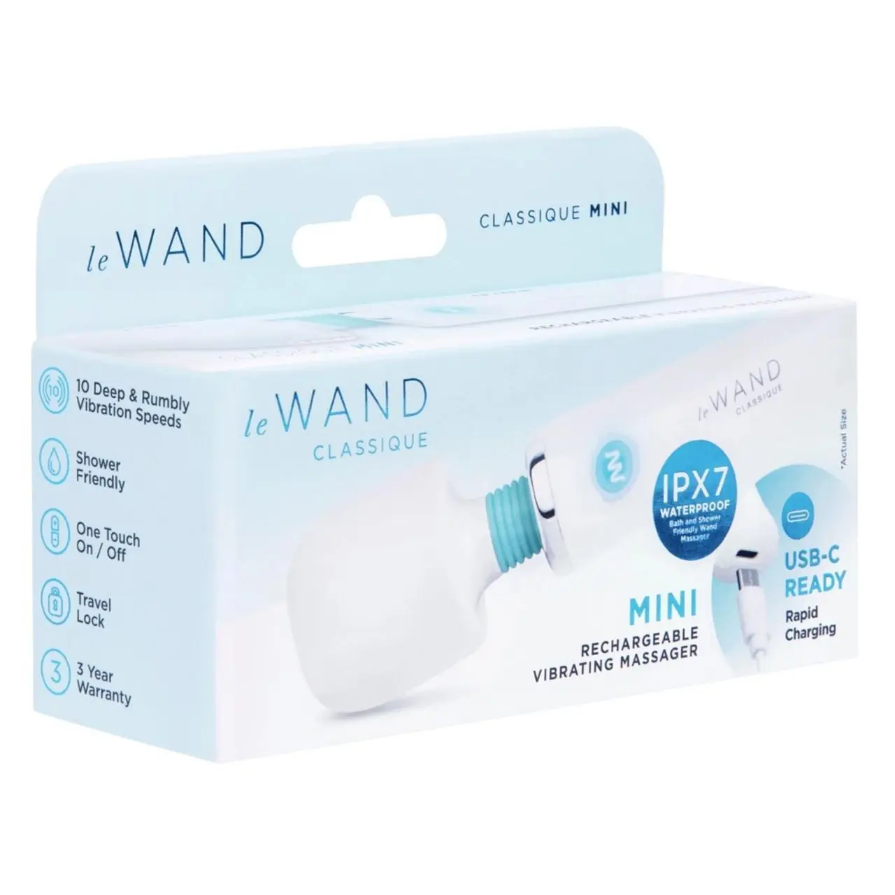 le Wand Classique Mini Biała Masażerka Kompaktowa Wodoodporna 14,1cm
