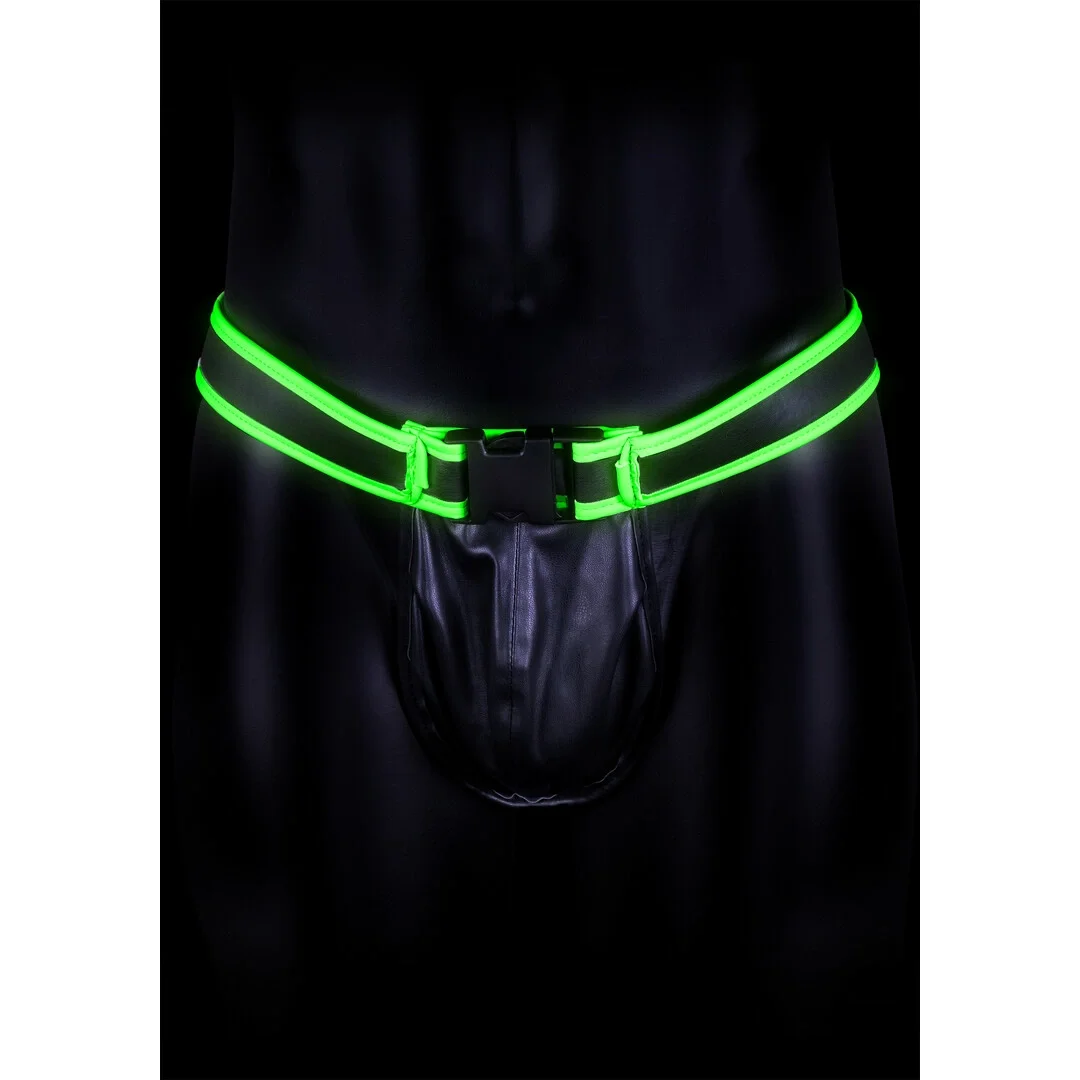 Ouch! Glow in the Dark - pas z klamrą, świecący, rozmiar S/M