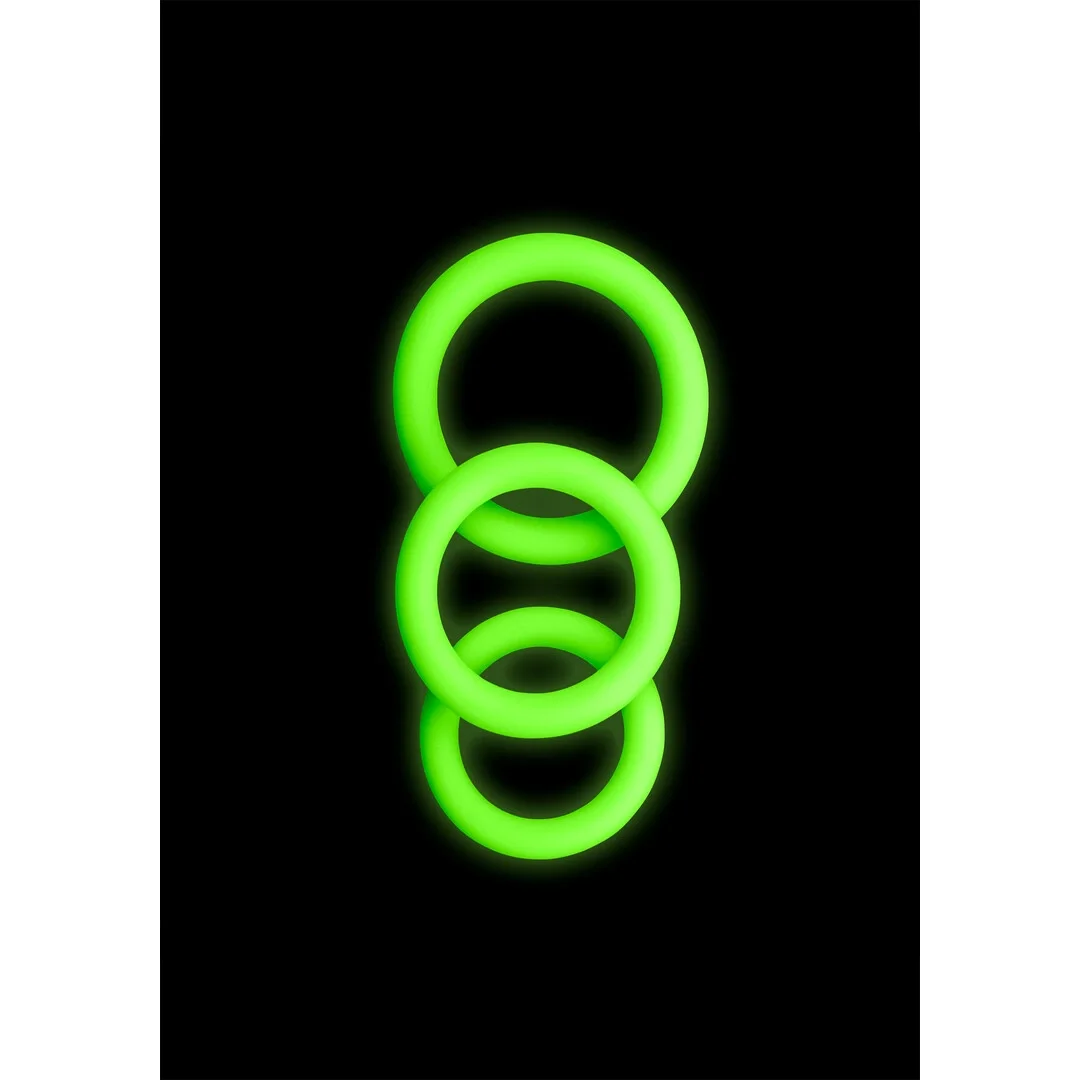 Ouch! Glow in the Dark zestaw 3 elastycznych pierścieni świecących