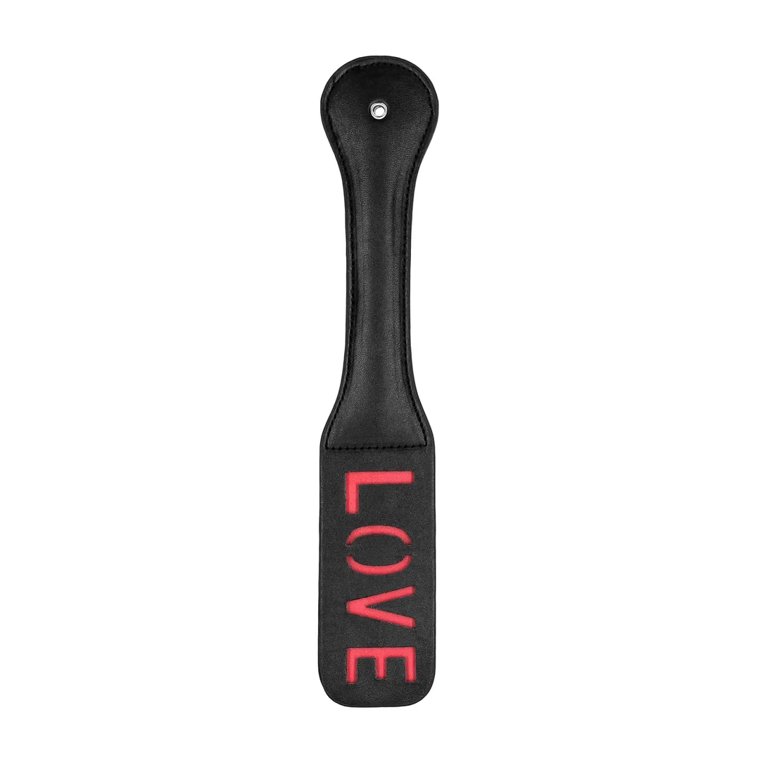 Ouch! Paddle LOVE - wytrzymała skora, unikalny wzor, czarne
