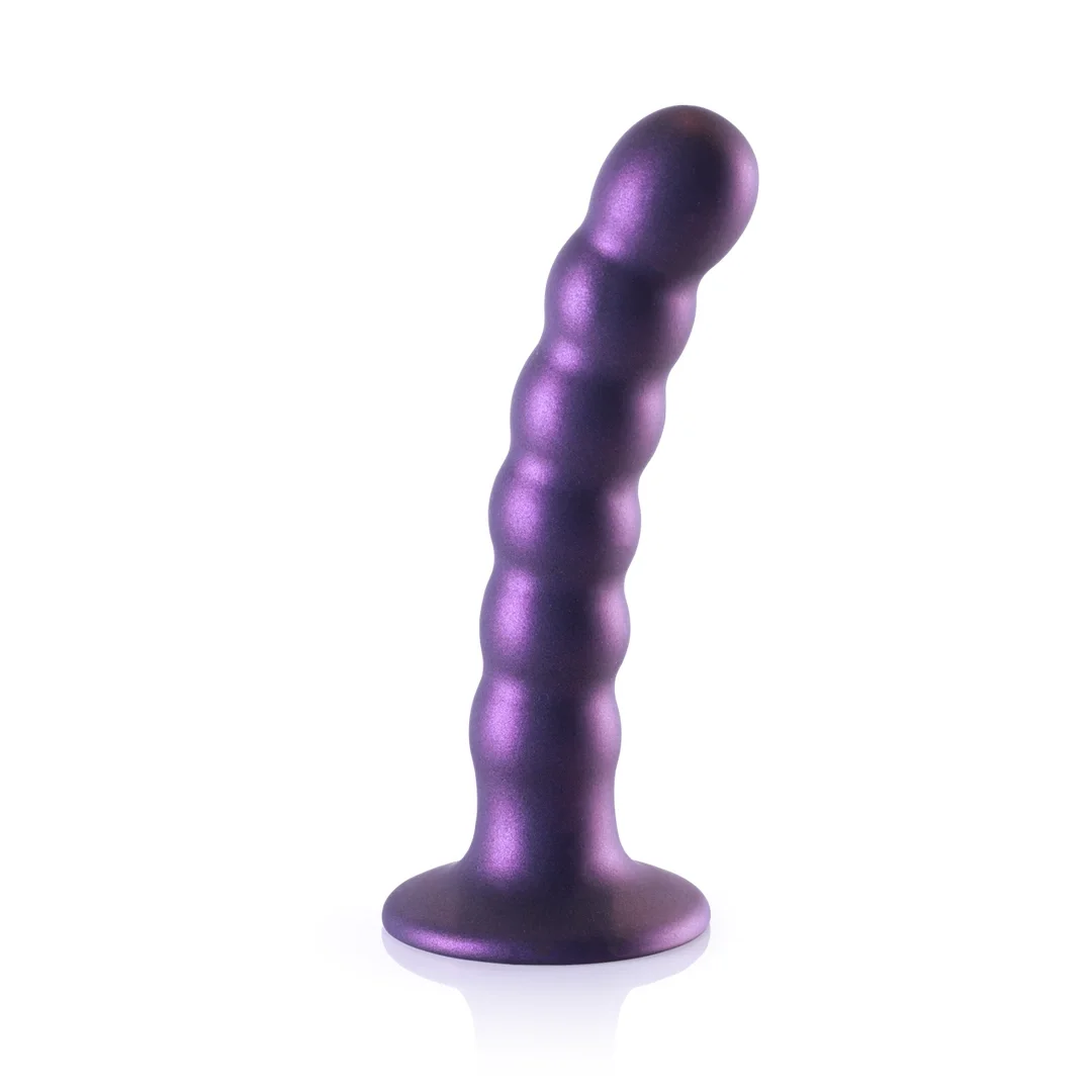 Ouch! silikonowy model koralikowy z przyssawką 13 cm, metaliczny