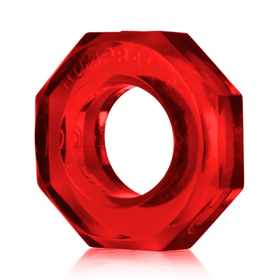 Oxballs Humpballs Ruby - elastyczny pierścień z SKINFLEX-TPR, czerwony