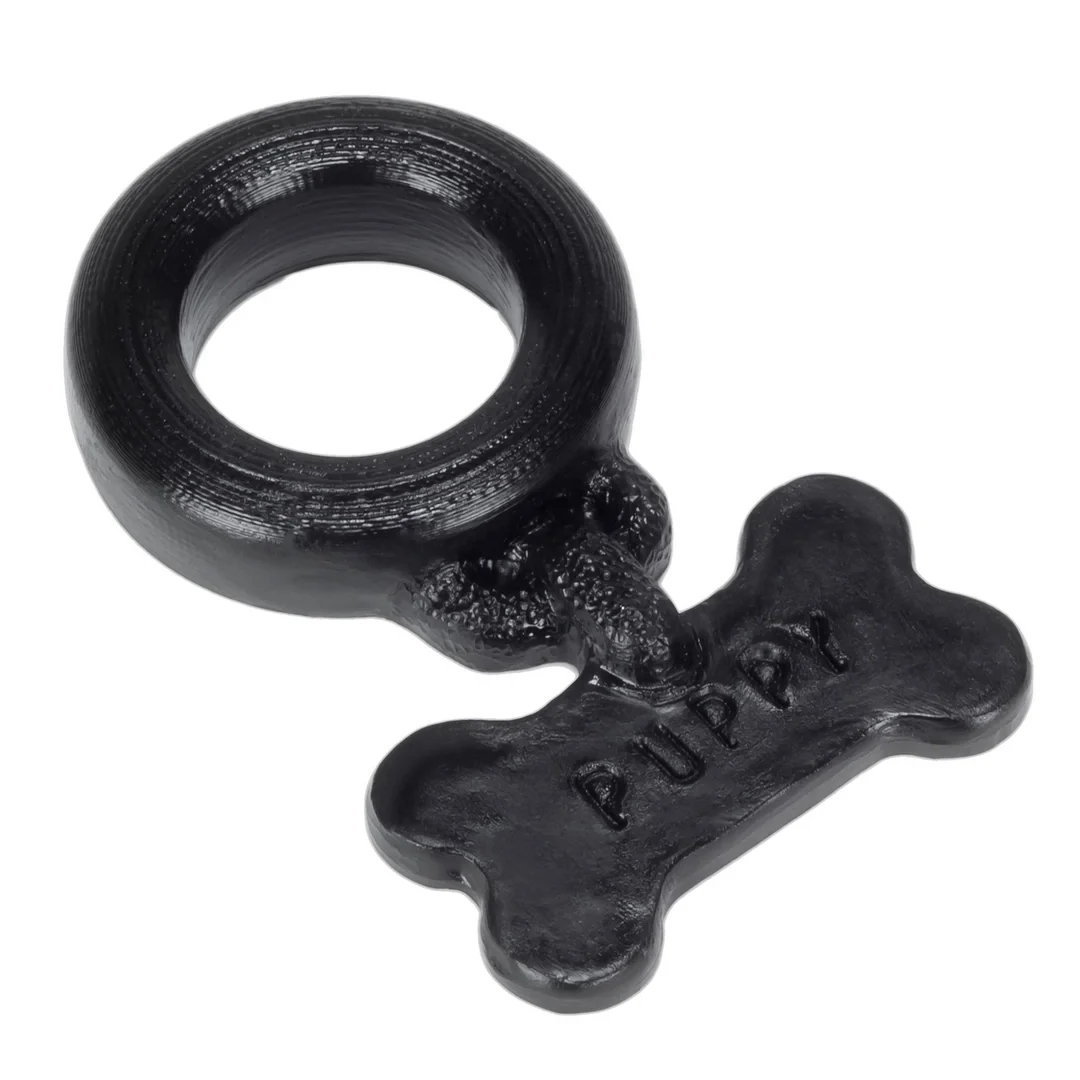Oxballs PUPPY Black - elastyczny pierścień anatomiczny czarny
