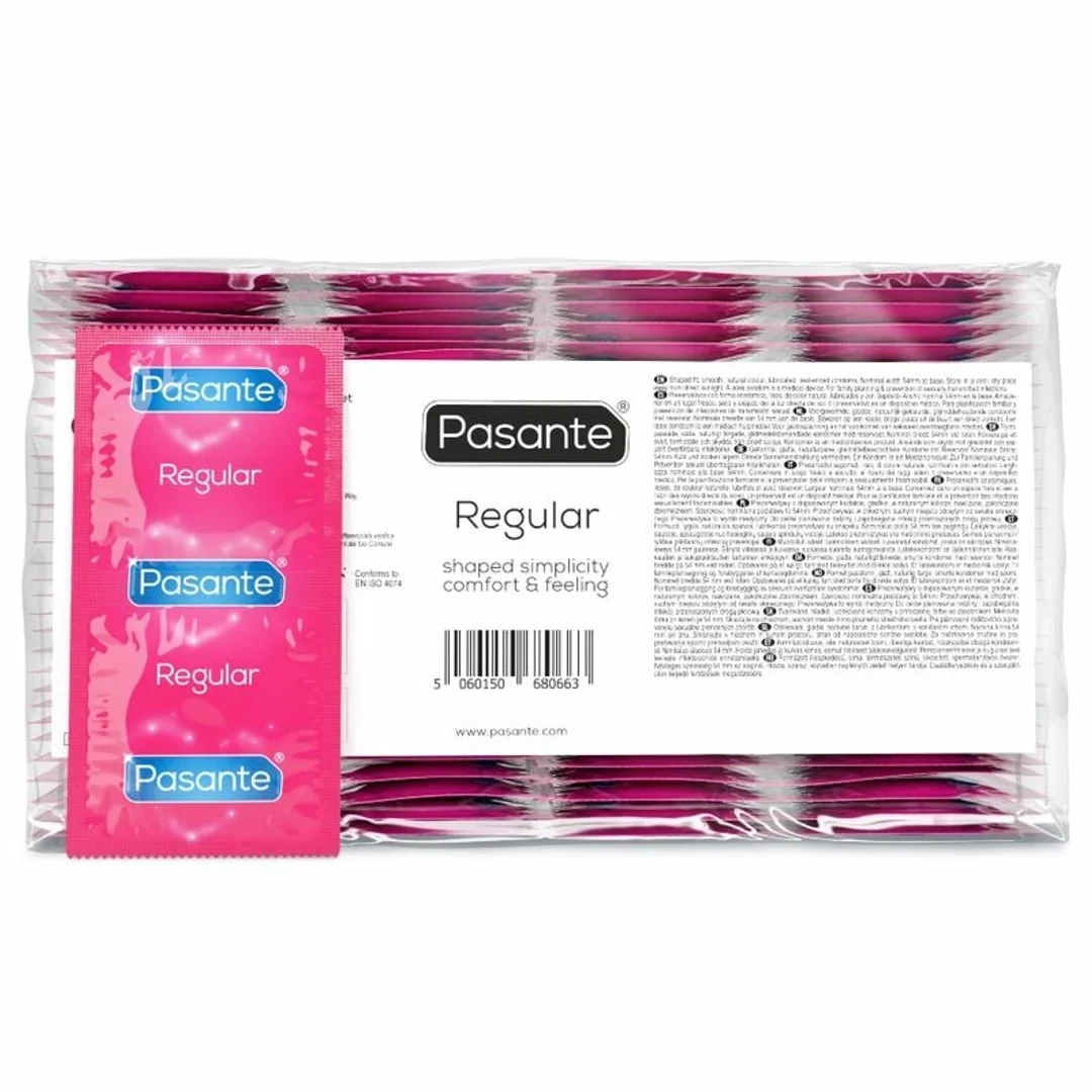 Pasante Regular 144 szt. - prezerwatywy anatomiczne, naturalny kolor