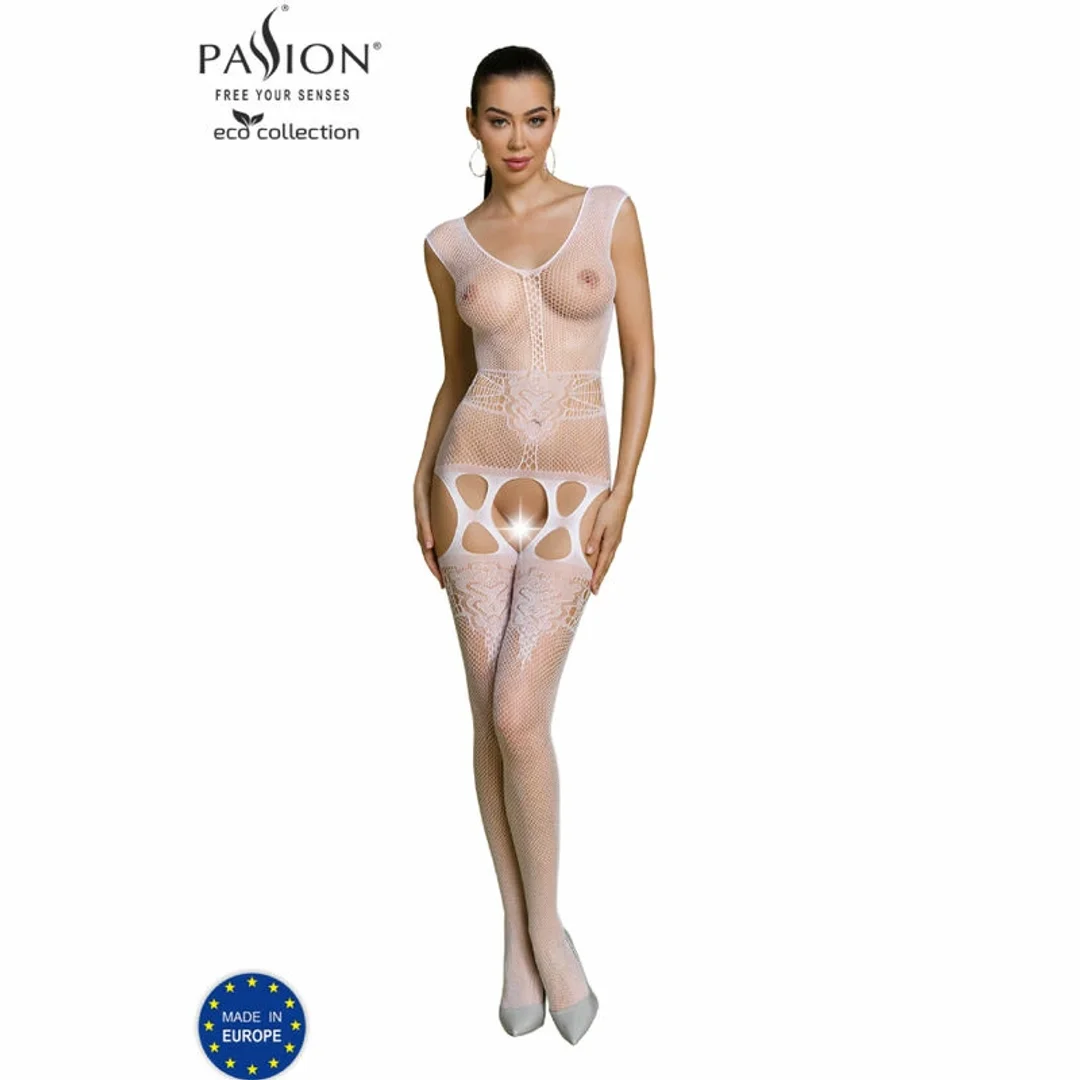Passion Eco Collection Bodystocking BS014 biały - ekologiczny, uniwersalny