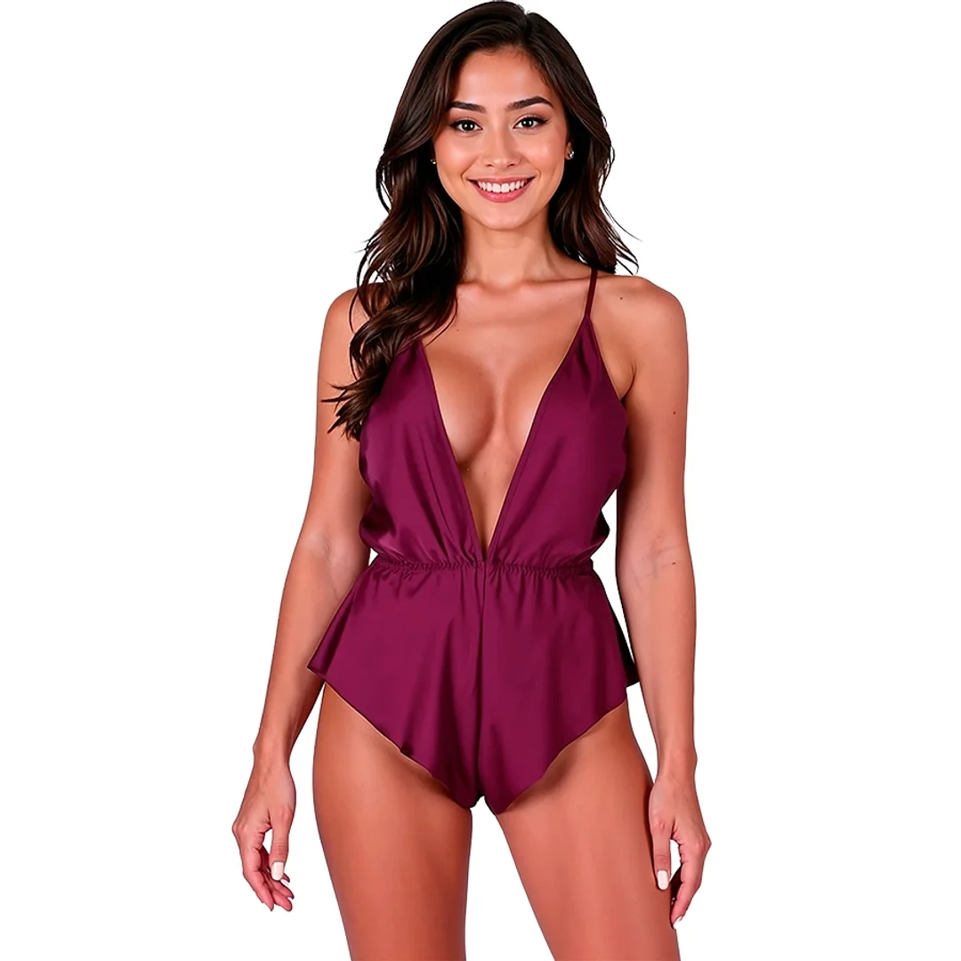 Passion Sensie Body satynowe śliwkowe S/M - elegancja i komfort