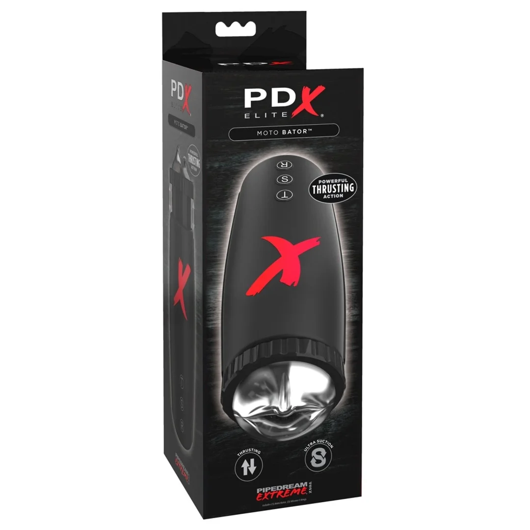 PDX Elite Moto Bator - Automatyczna maszyna intymna z funkcją ssania i wstrząsow, 22,7 cm