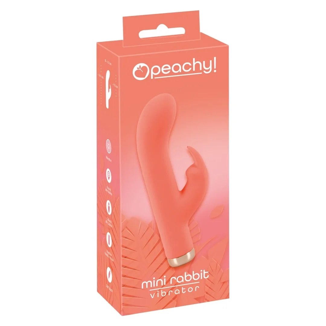 Peachy Mini Rabbit Vibrator model zakrzywiony pomarańczowy silikon 16,7 cm