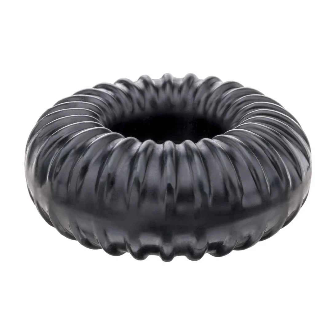 Perfect Fit Ribbed Ring Black - wytrzymały pierścień SilaSkin czarny