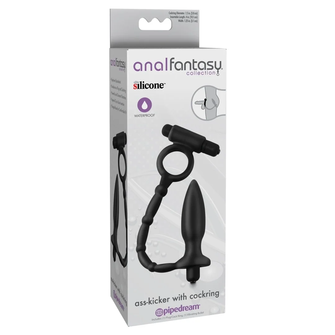 Pipedream Anal Fantasy korek z pierścieniem wibrującym silikonowy 10 cm