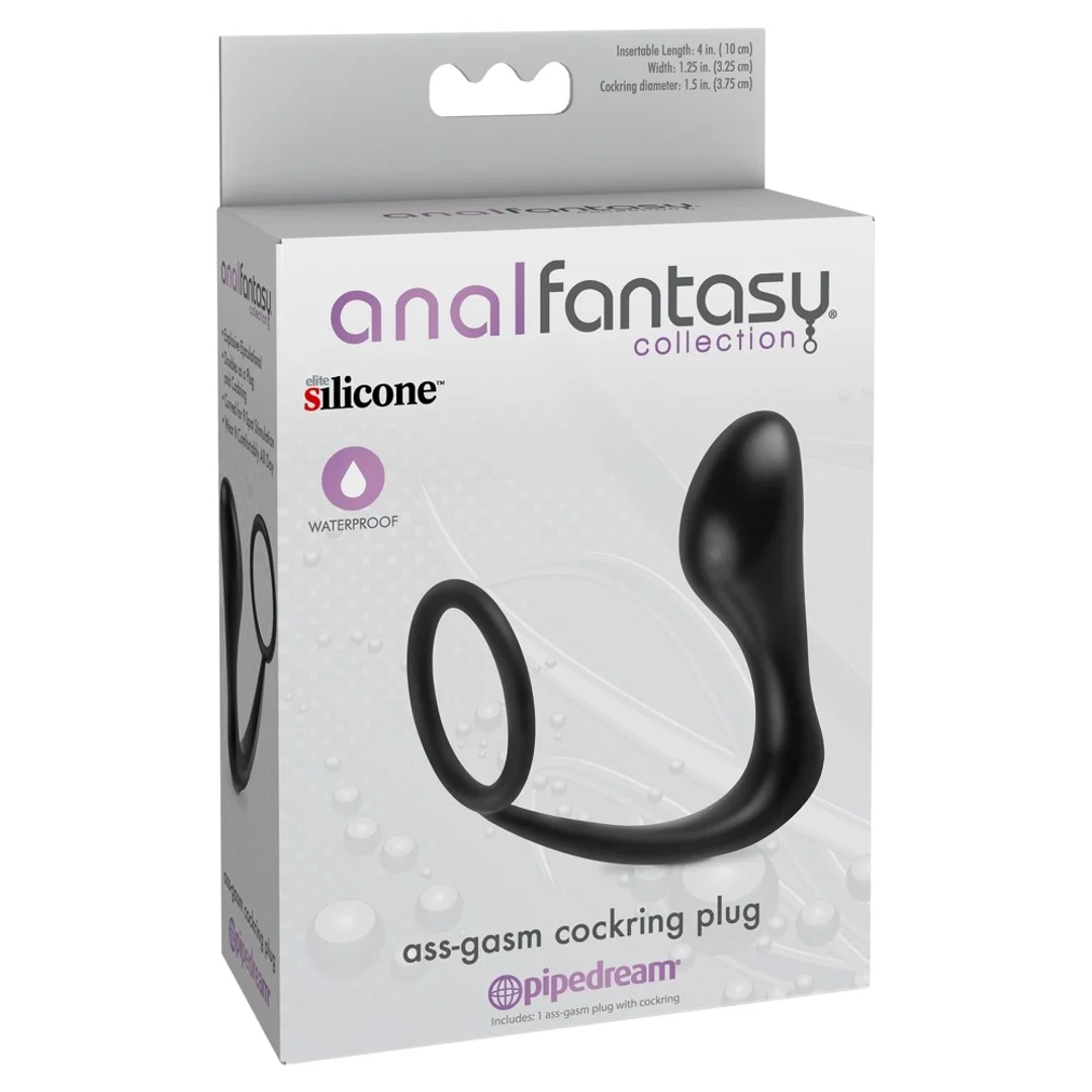 Pipedream Anal Fantasy - Pierścień elastyczny z modułem punktu P, czarny