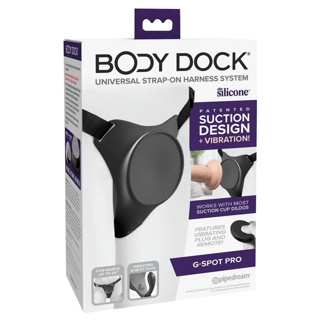 Pipedream Body Dock G-Spot Pro Uprząż z Wibracjami i Pilotem, czarna