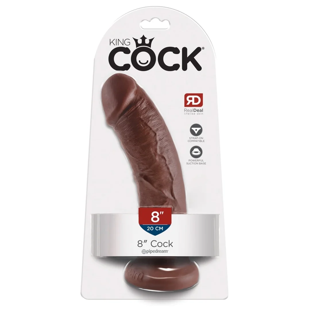 Pipedream King Cock 20 cm ciemny - model anatomiczny z przyssawką PVC