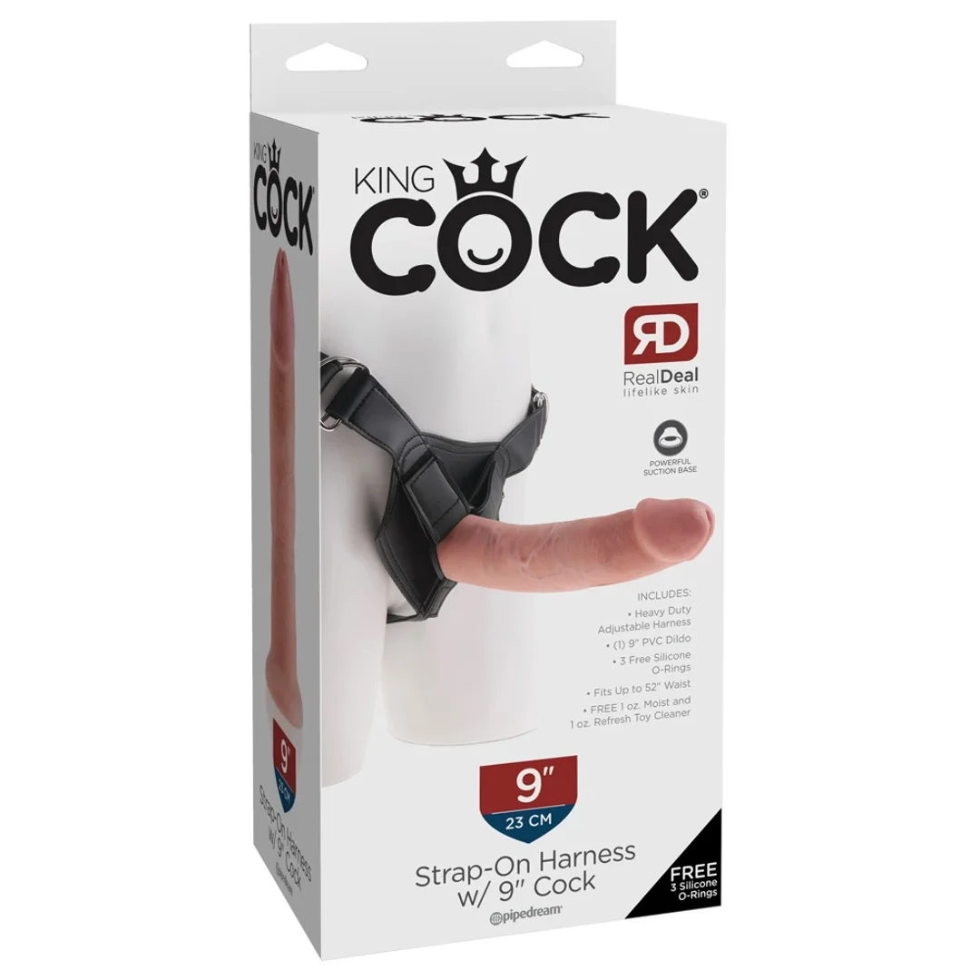 Pipedream King Cock 23 cm Jasny - System uprzęży z wkładanym modułem