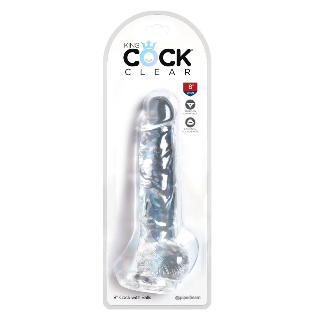 Pipedream King Cock Clear 20 cm - model przezroczysty z przyssawką