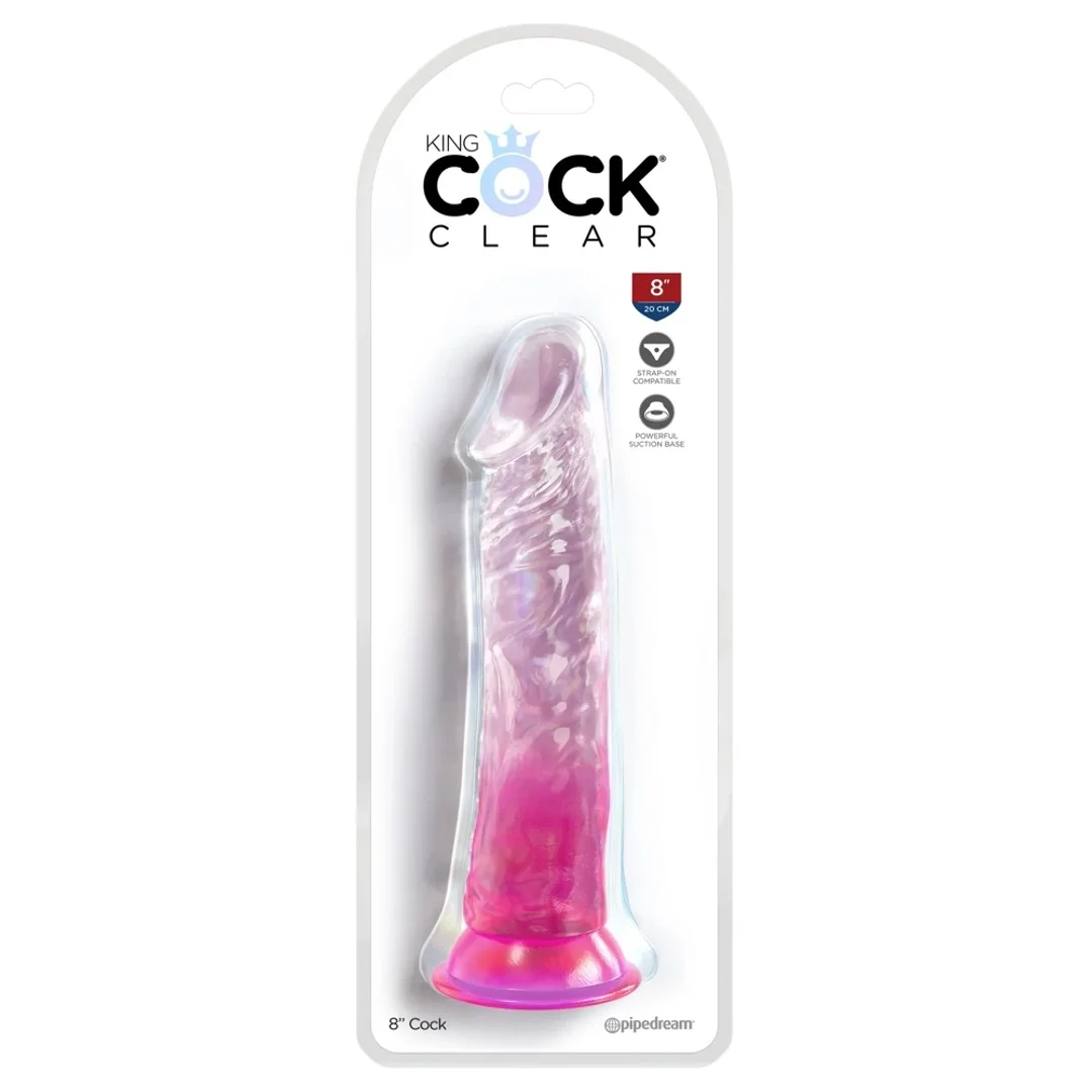 Pipedream King Cock Clear 20 cm przezroczysty model z przyssawką rożowy