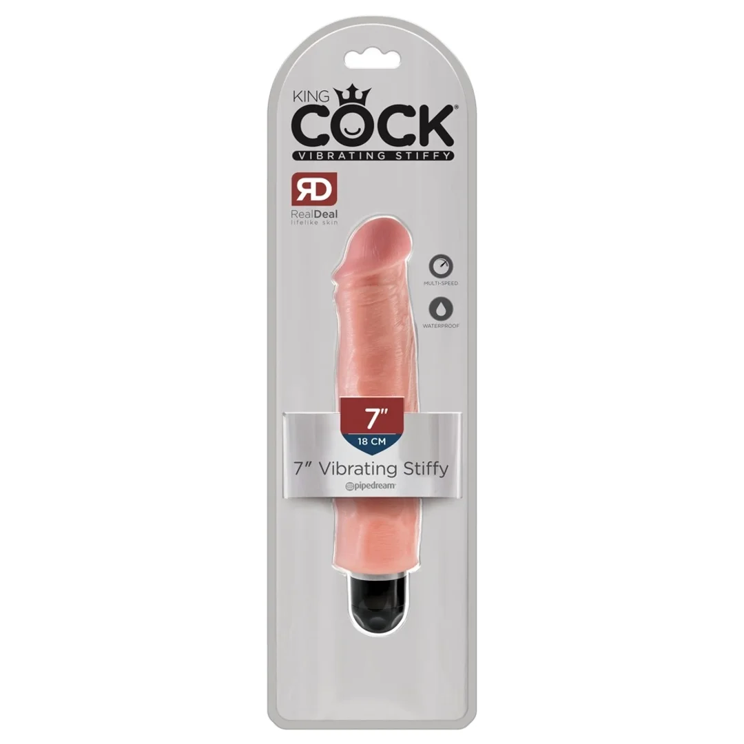 Pipedream King Cock model 18 cm jasny - system wibracyjny, wyjmowany wkład