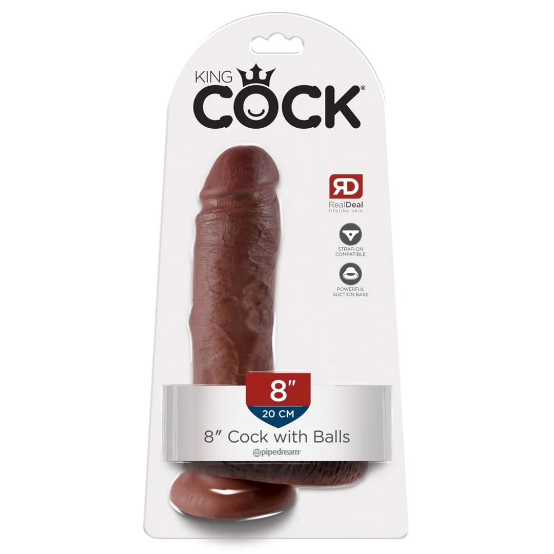 Pipedream King Cock Model 20 cm ciemny - anatomiczny kształt z przyssawką