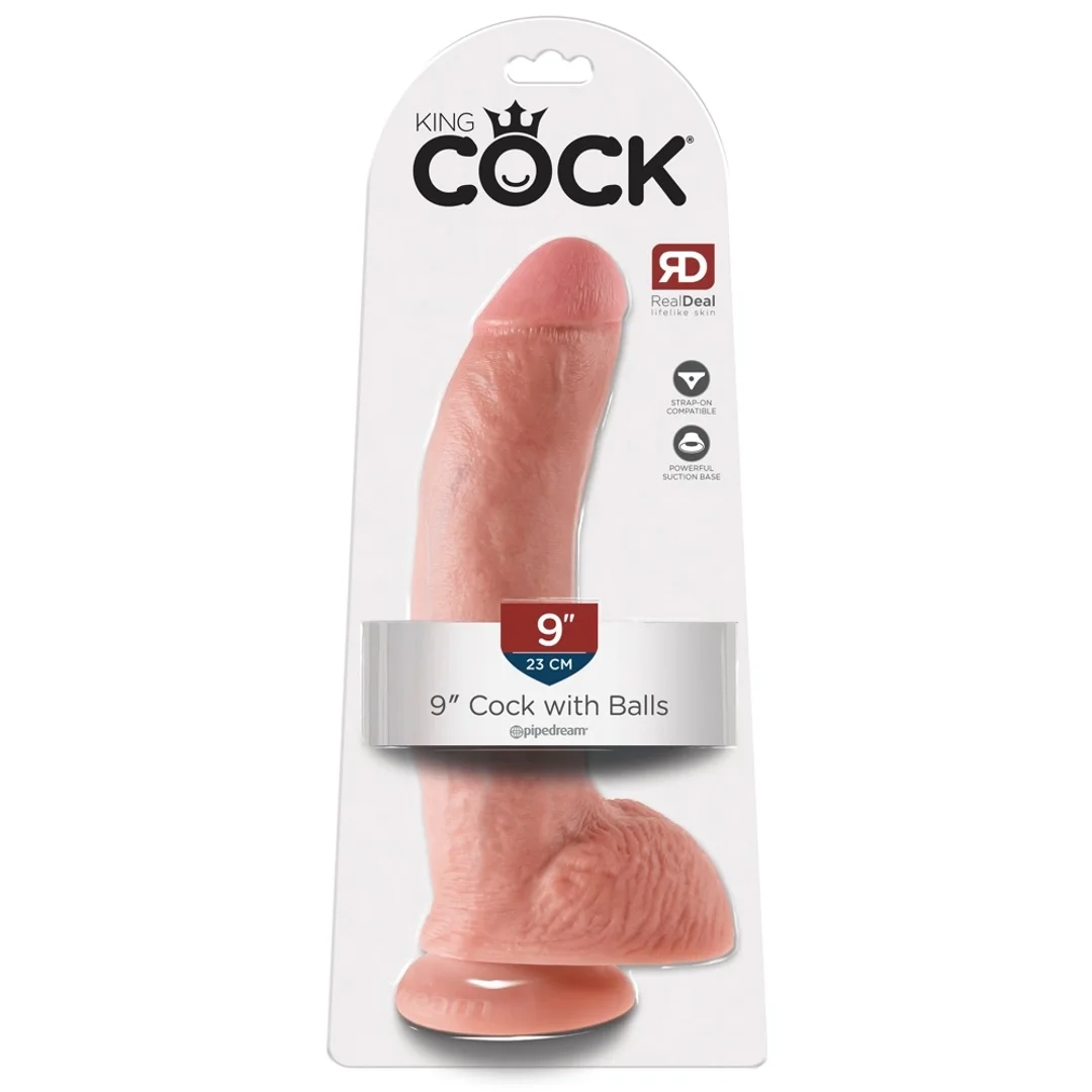 Pipedream King Cock model 23 cm jasny - anatomiczny kształt, przyssawka