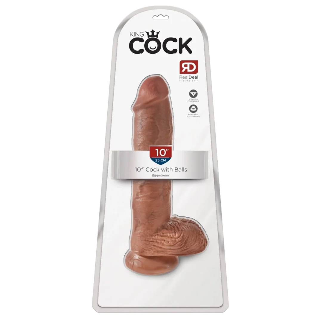 Pipedream King Cock model anatomiczny 25 cm ciemny PVC z przyssawką