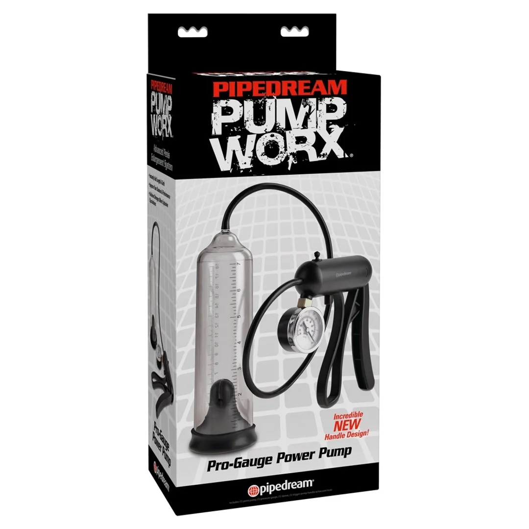 Pipedream Pump Worx Pro-Gauge - przezroczysta pompa prożniowa z manometrem