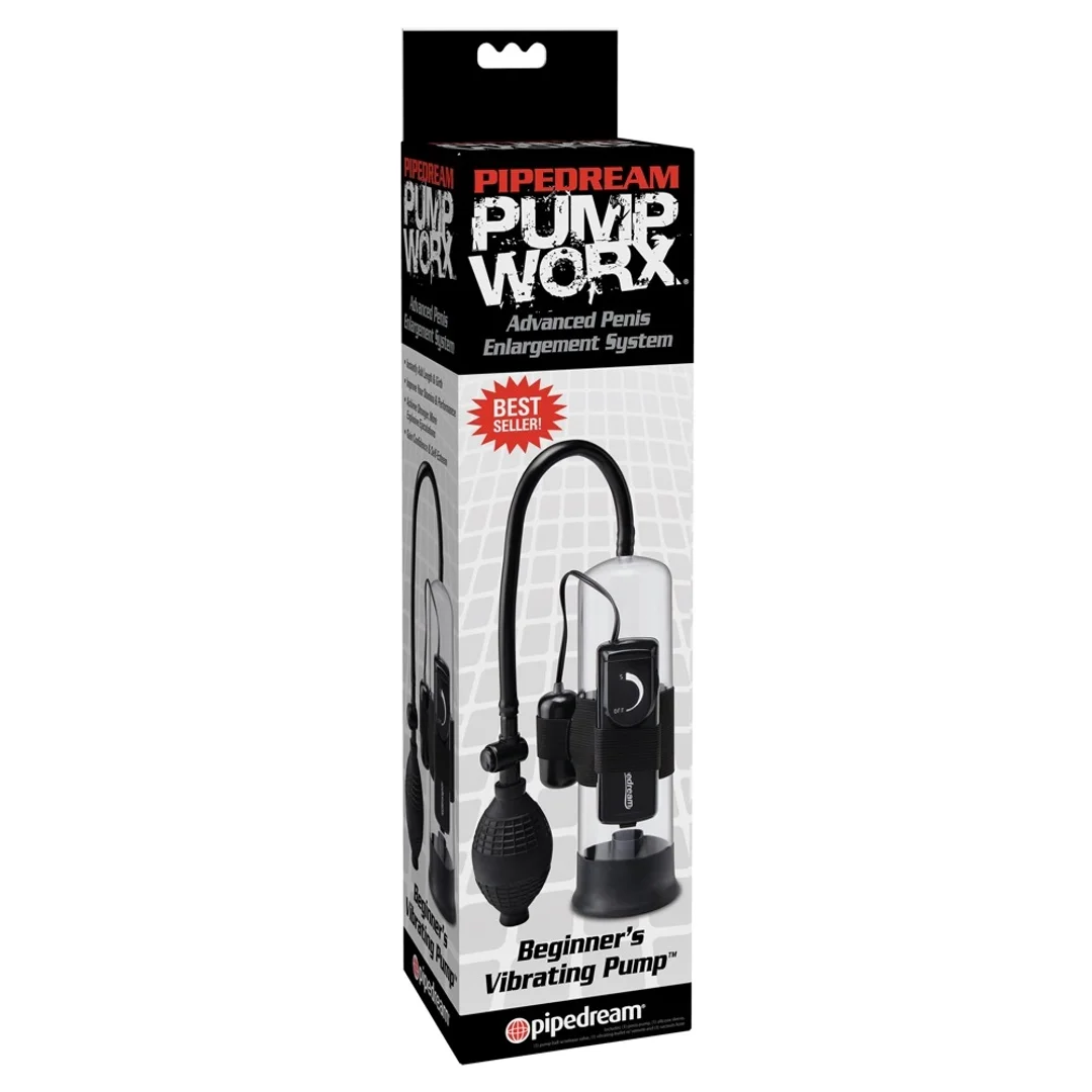 Pipedream Pump Worx Transparentna Pompa Intymna z Wibracją 22cm