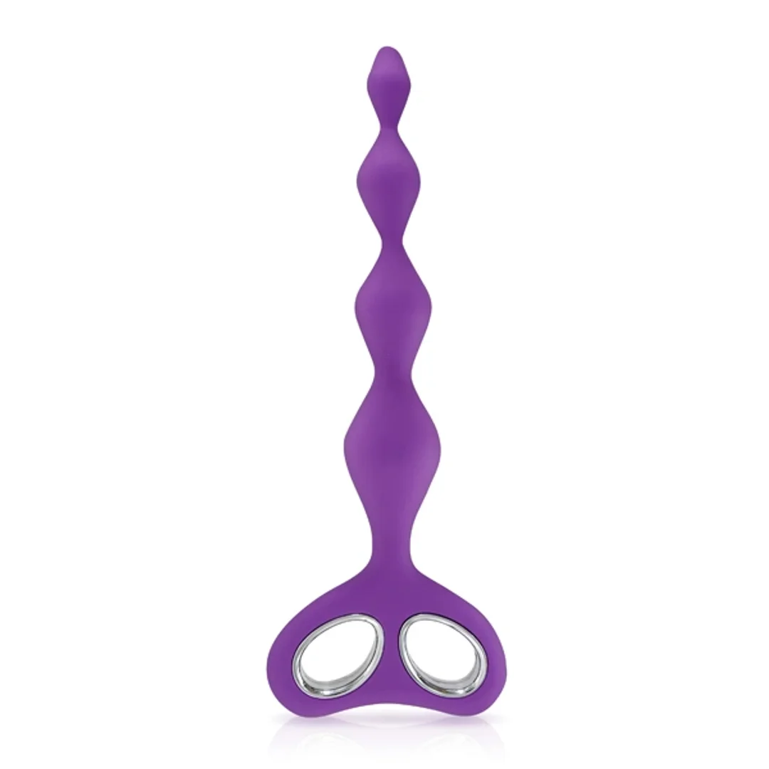 Plaisirs Secrets Anal Chain Purple silikonowy łańcuszek kulkowy fioletowy 26 cm
