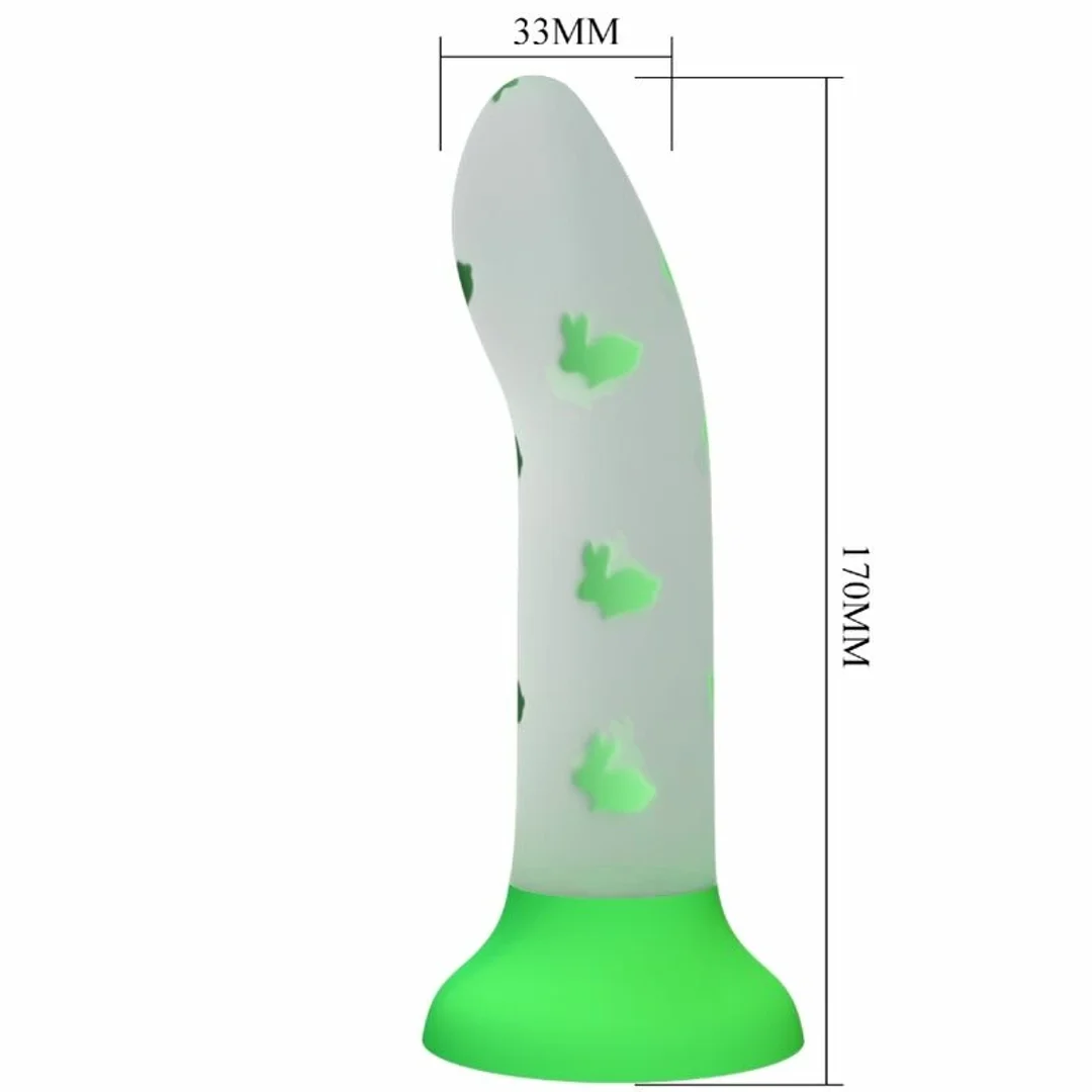 Pretty Love Glow Stick Zielony silikonowy model świecący 17,5 cm
