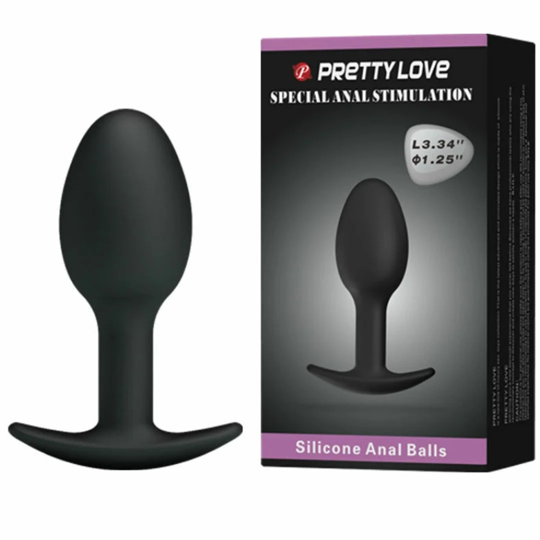 Pretty Love Korek silikonowy 6,5 cm czarny z ruchomą kulką
