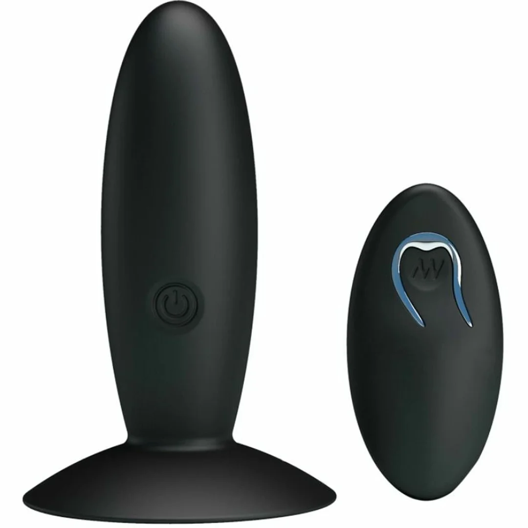 Pretty Love Plug wibrujący z pilotem, silikonowy, ładowany USB, czarny