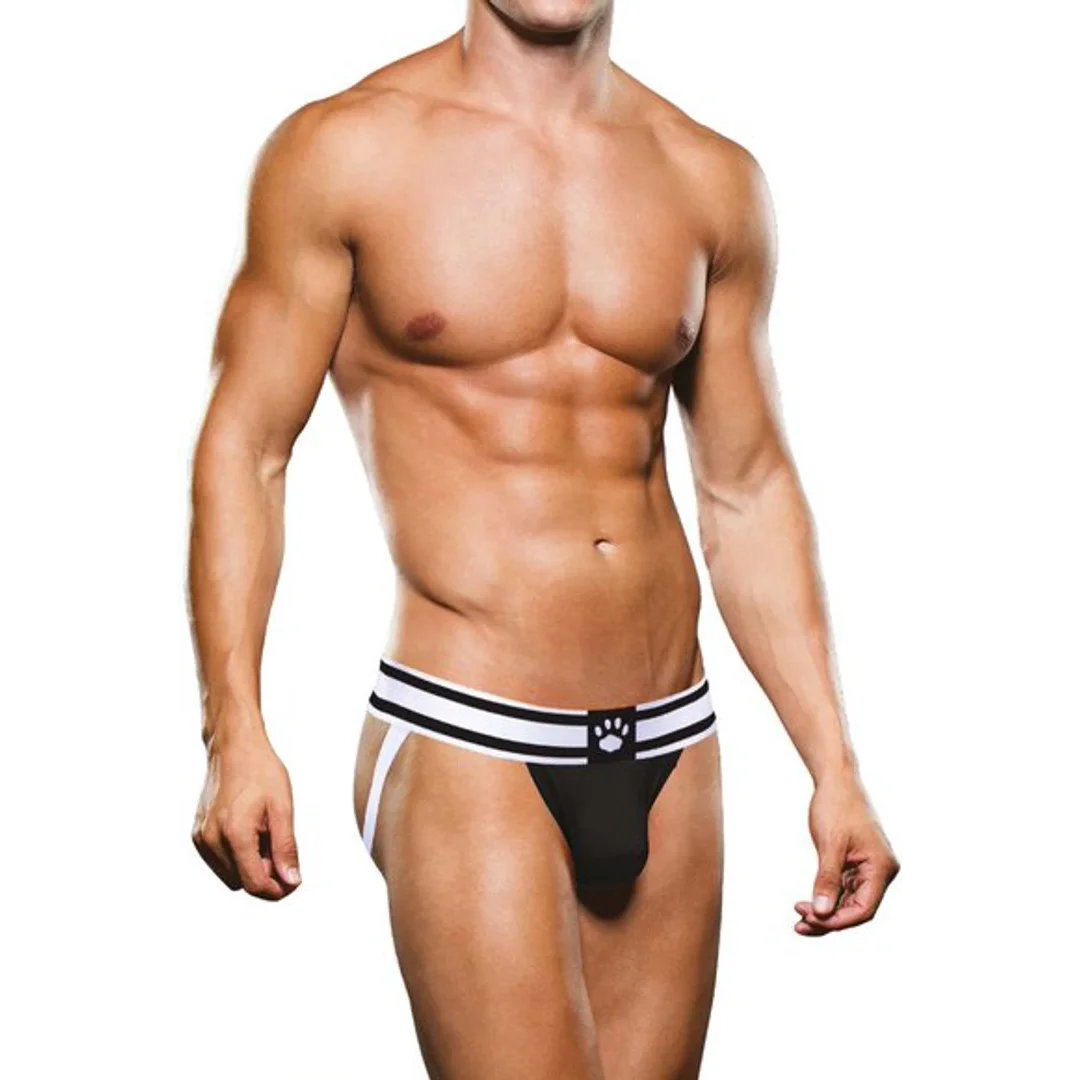 Prowler Jock Strap XL - Męskie majtki sportowe z otwartym tyłem, biało-czarne