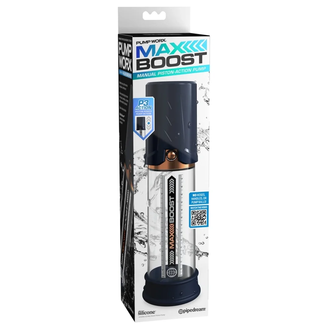Pump Worx Max Boost Blue - Transparentny system ciśnieniowy do treningu