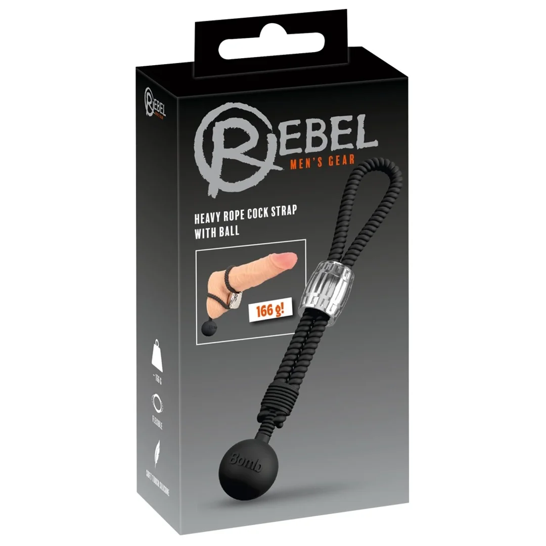 Rebel Heavy Rope Ball - Pasek silikonowy z obciążeniem, czarny 21,5 cm