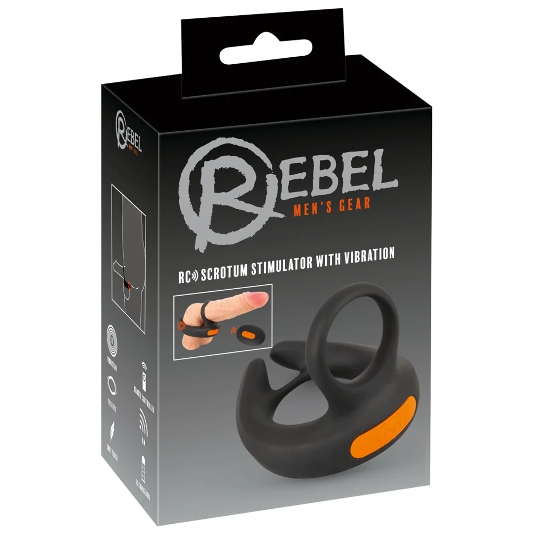 Rebel RC - System wibracyjny z pierścieniami i pilotem, silikon, czarny