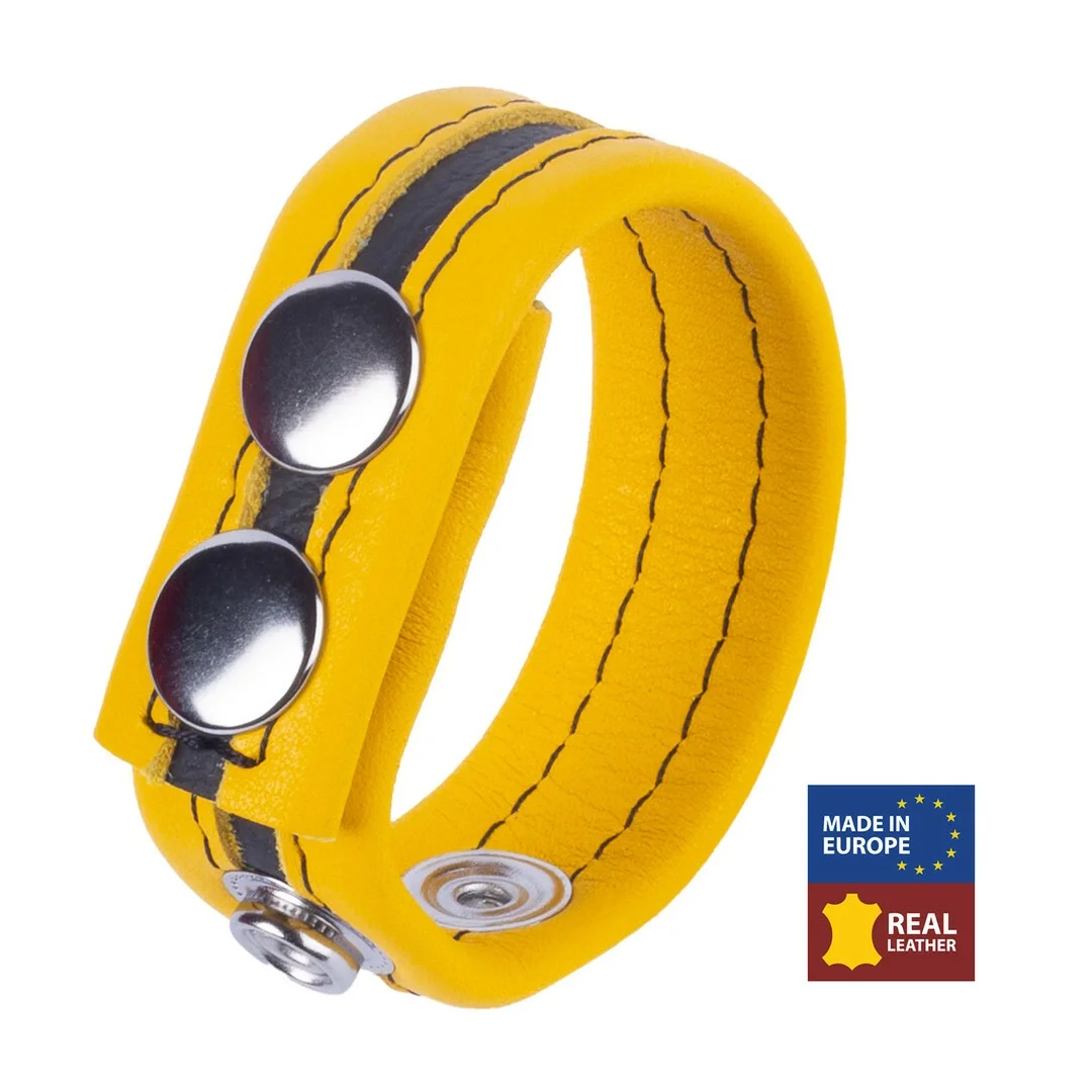 Red Leather Tippy Skorzany Pierścień Regulowany Żołty - Pasek z Naturalnej Skory