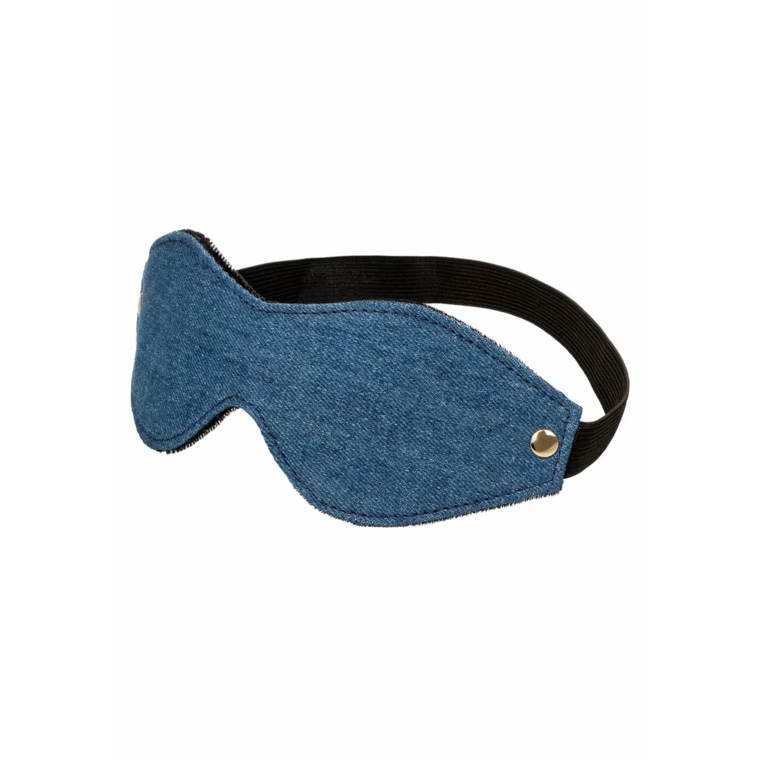 Ride Em Denim Eye Mask opaska na oczy z miękkiego denimu podwojnie wyściełana