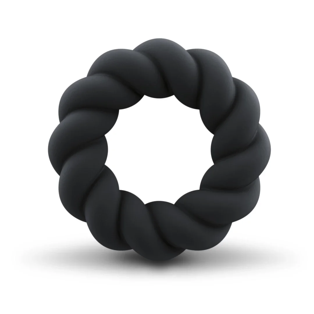 Rocks-Off Twist Pierścień silikonowy czarny, anatomiczny, 59 mm