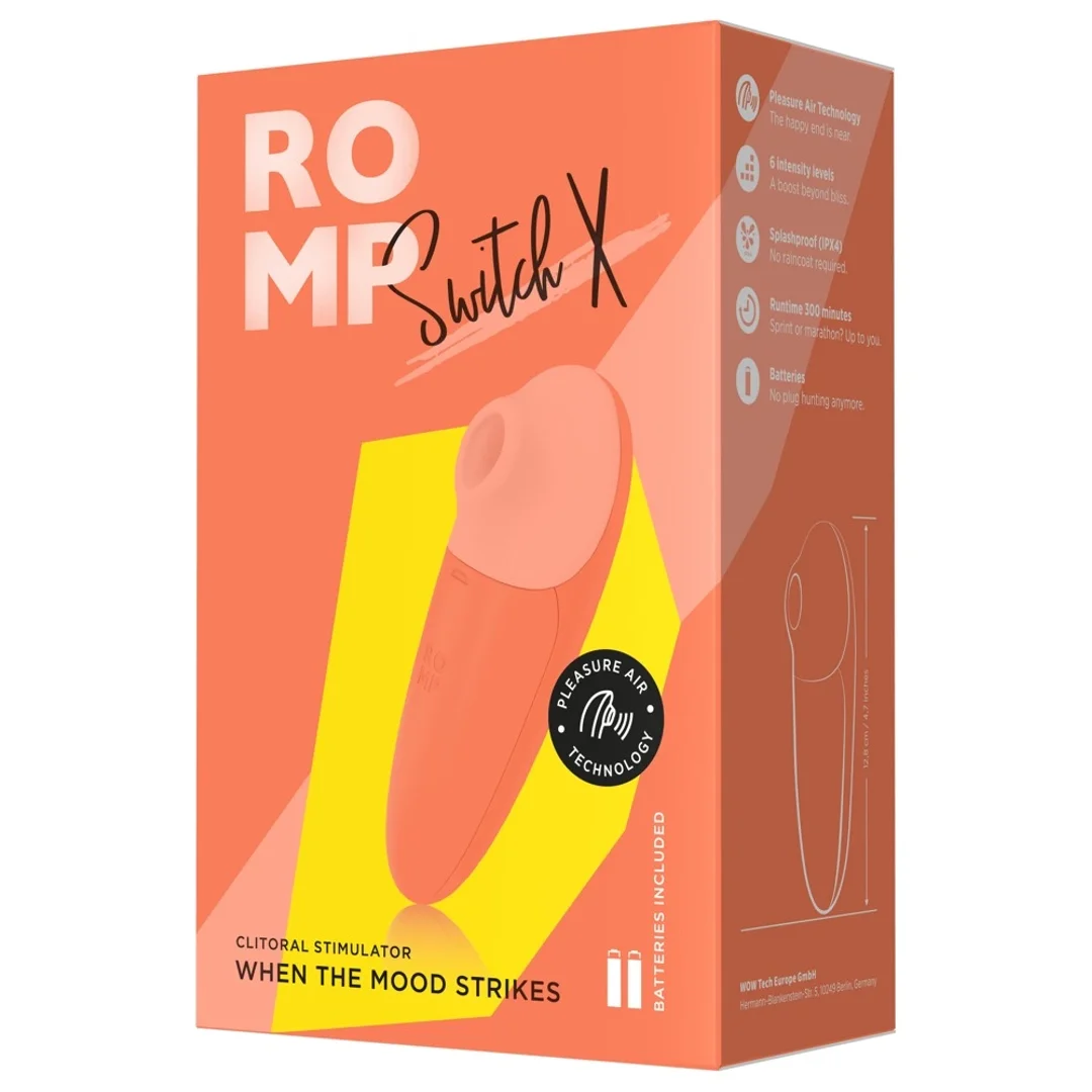 ROMP Switch X - Wibrujący Aparat Powietrzny, 6 trybow, silikonowy, fioletowy