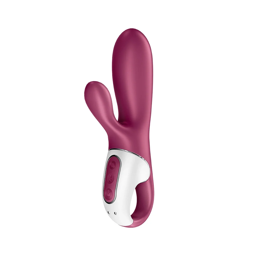Satisfyer Hot Bunny - podwojny model z funkcją podgrzewania, fioletowy