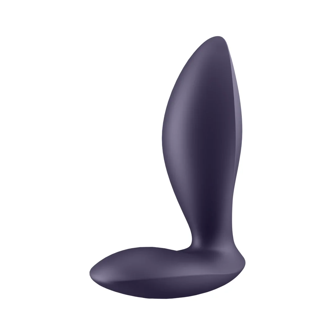 Satisfyer Plug Power - silikonowy model wibrujący z Bluetooth, czarny