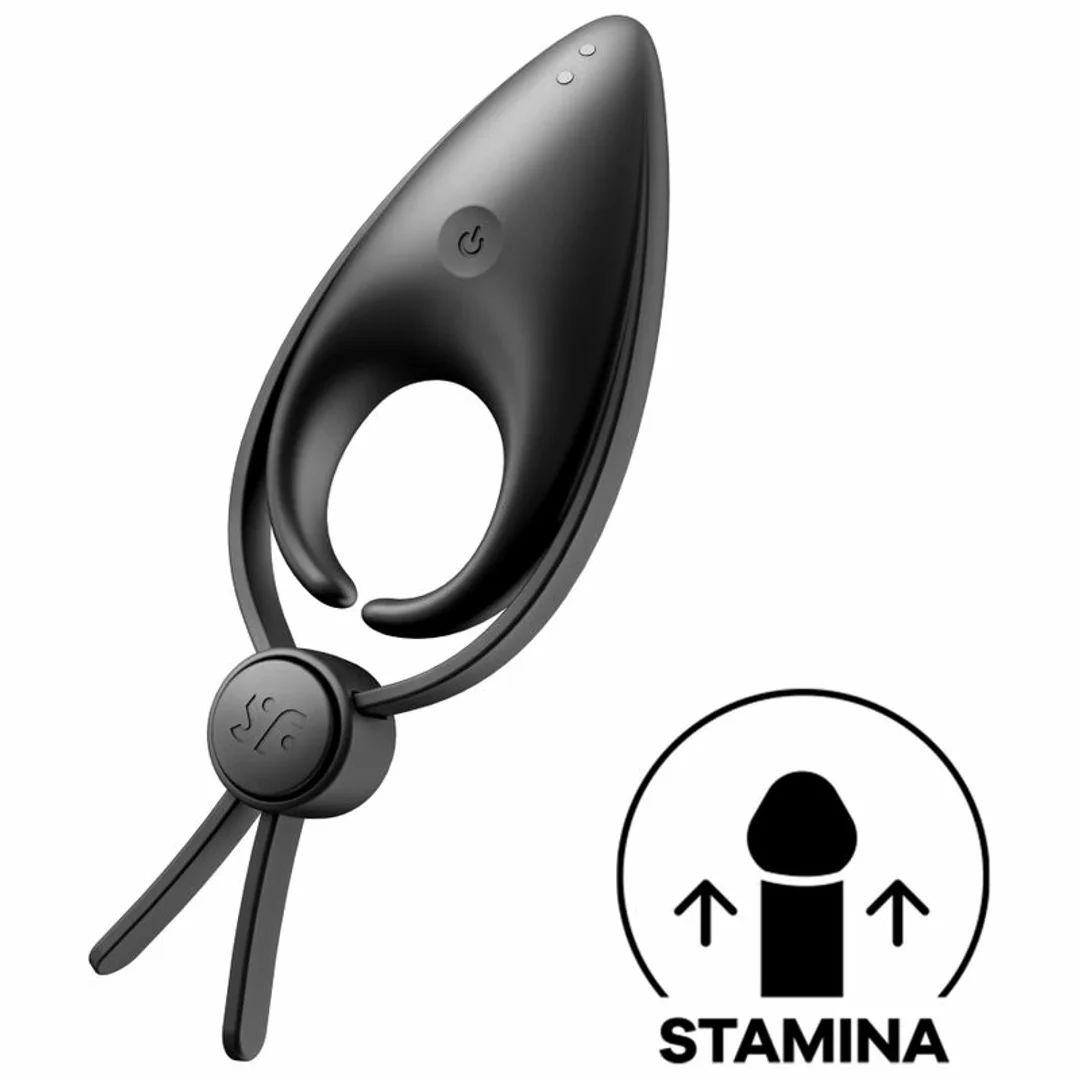 Satisfyer Sniper czarny - silikonowy pierścień wibrujący z regulacją