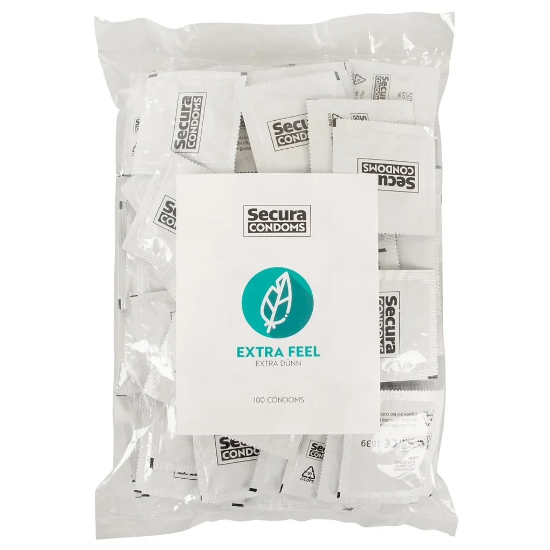 Secura Extra Feel - prezerwatywy ultra cienkie, 100 sztuk, transparentne