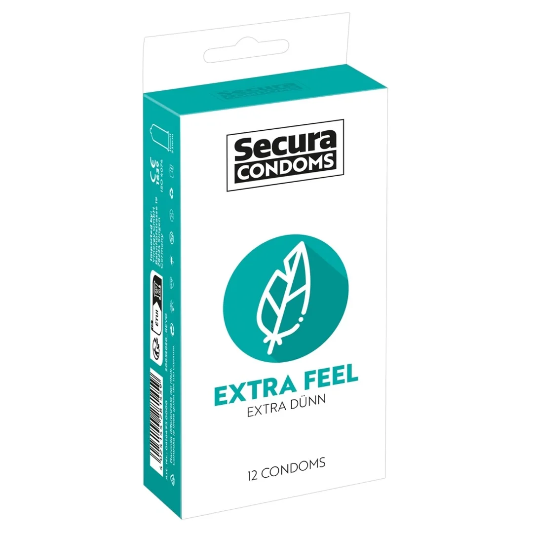 Secura Extra Feel prezerwatywy ultracienkie 12 sztuk, jedwabiście gładkie