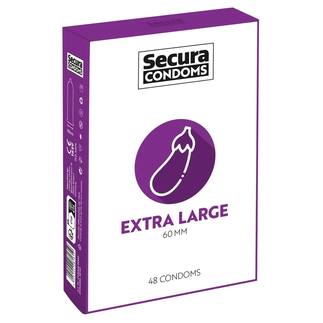 Secura Extra Large 48 szt. prezerwatywy duży rozmiar silikonowa powłoka