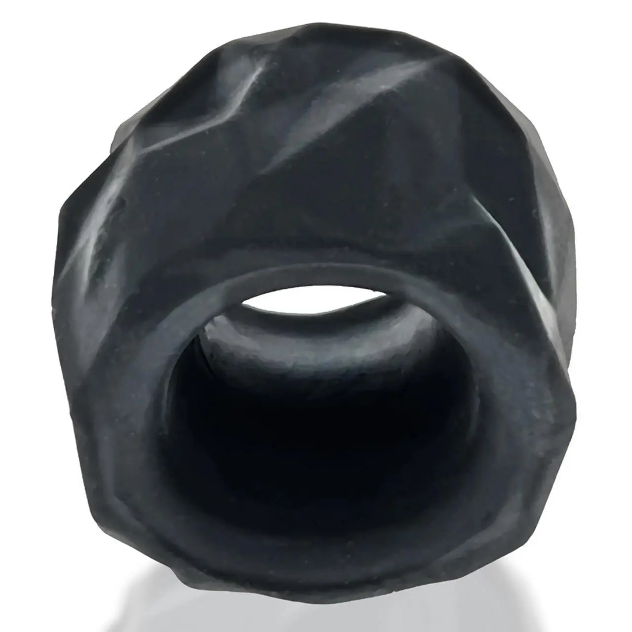 Hunkyjunk Fractal Tactile Ballstretcher Tar Ice - elastyczny pierścień Plus+SILICONE
