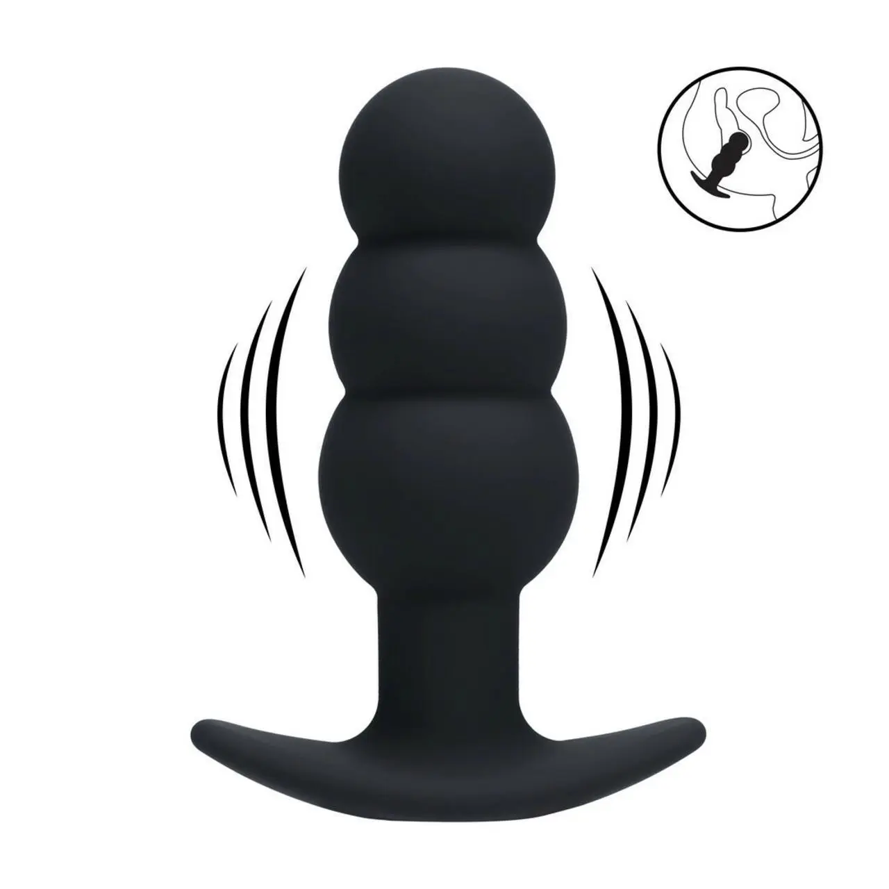 LEVELZ Tri Bulb Wibrujący Korek Anatomiczny Silikonowy Czarny USB