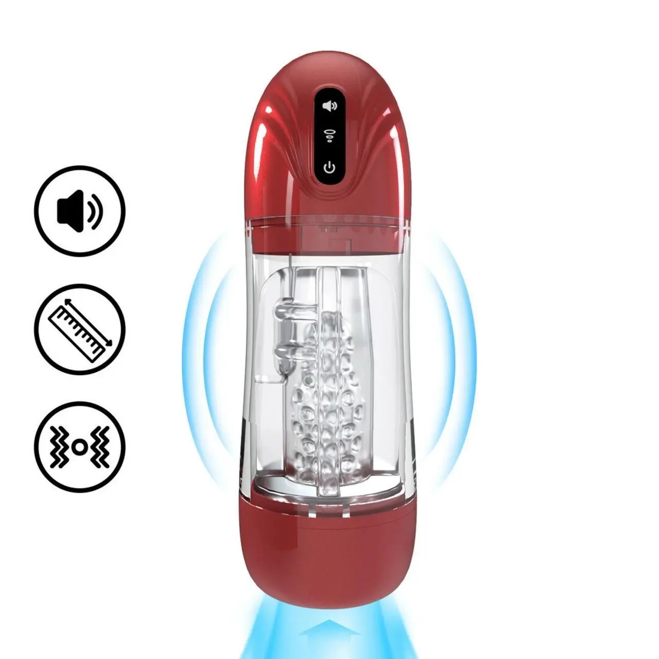SonicPull Multimedialna Pompa Wibracyjna z Funkcją Ssania Metallic Red